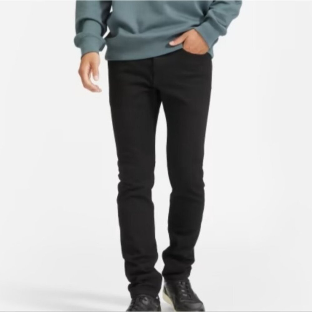 Everlane Uniform The Skinny Jean Size 32x32 New Black Organic Cotton City